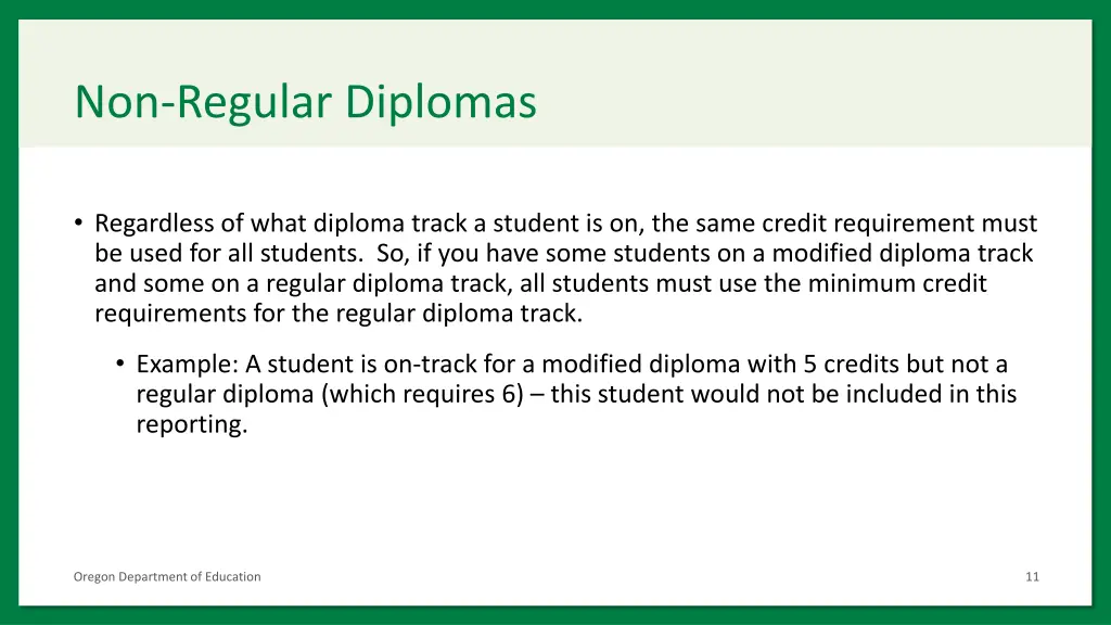 non regular diplomas