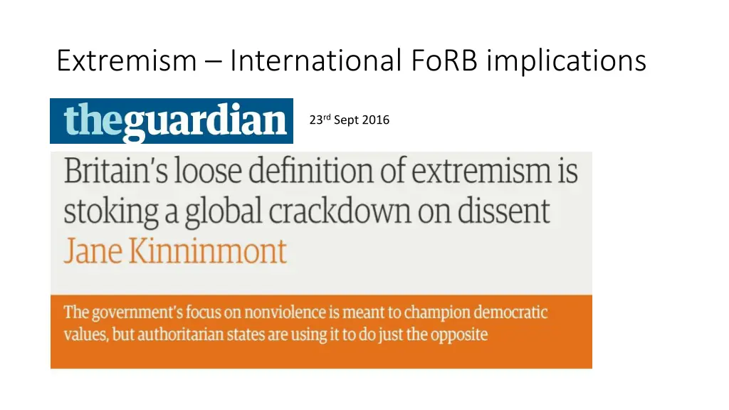 extremism international forb implications