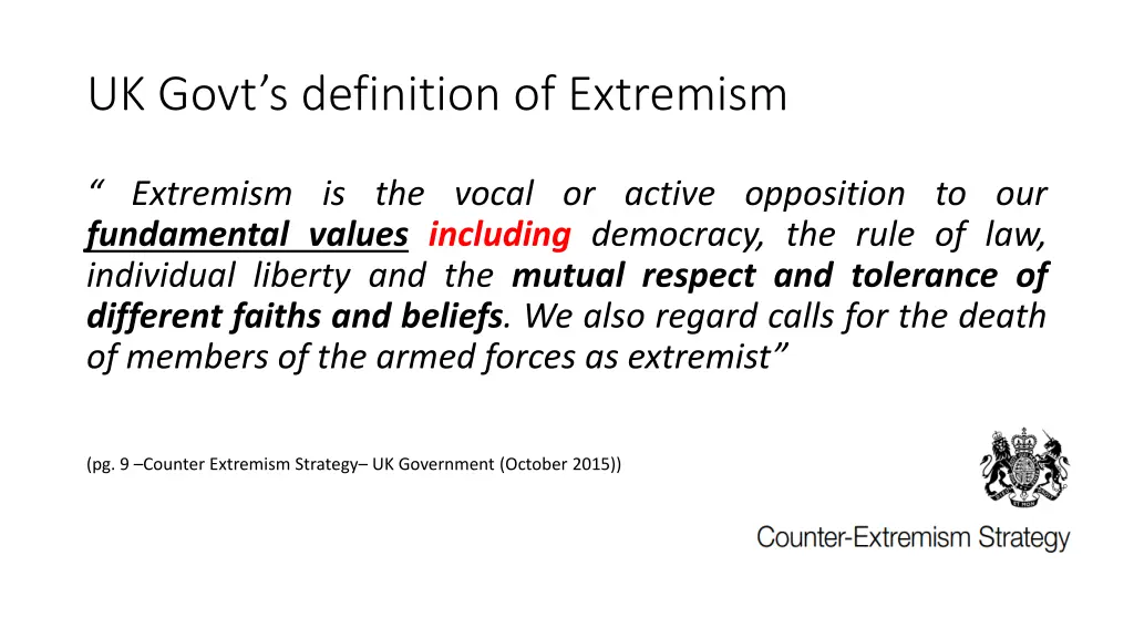 uk govt s definition of extremism