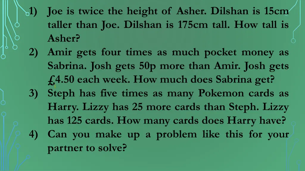 1 joe is twice the height of asher dilshan