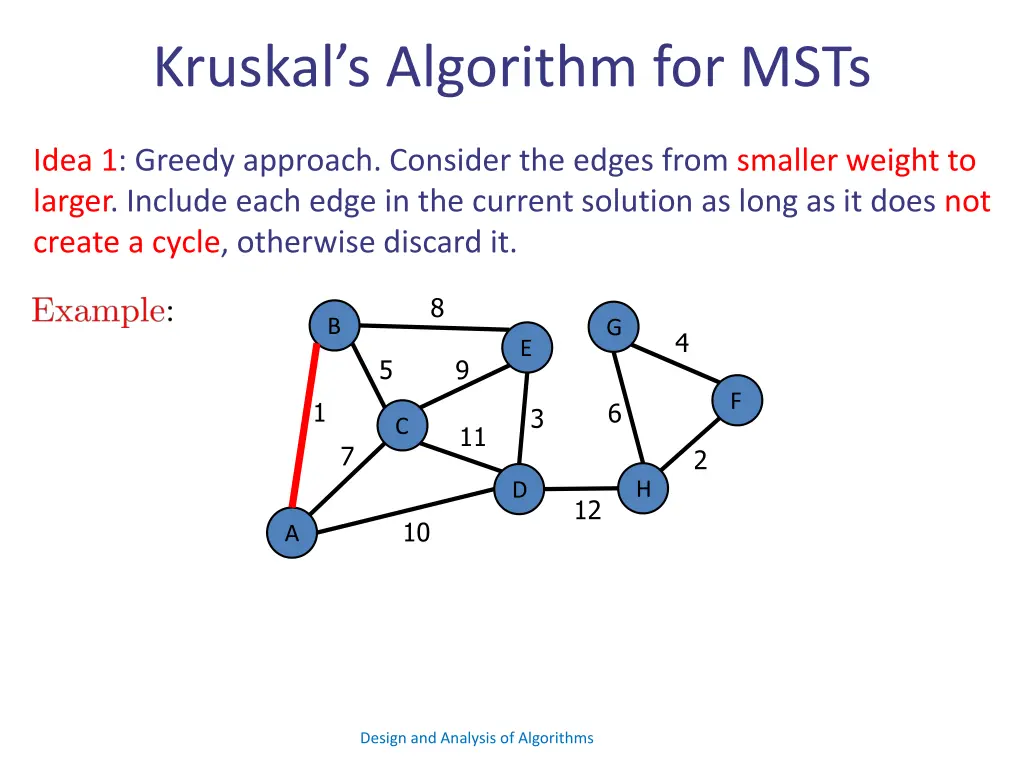 kruskal s algorithm for msts 1