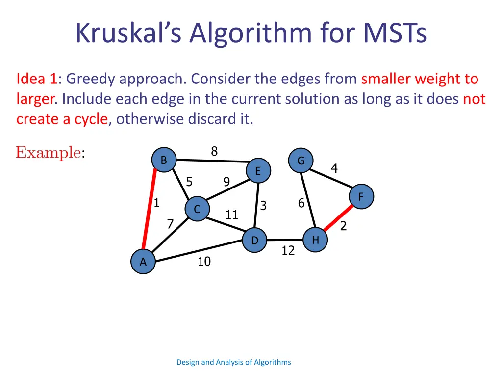 kruskal s algorithm for msts 2