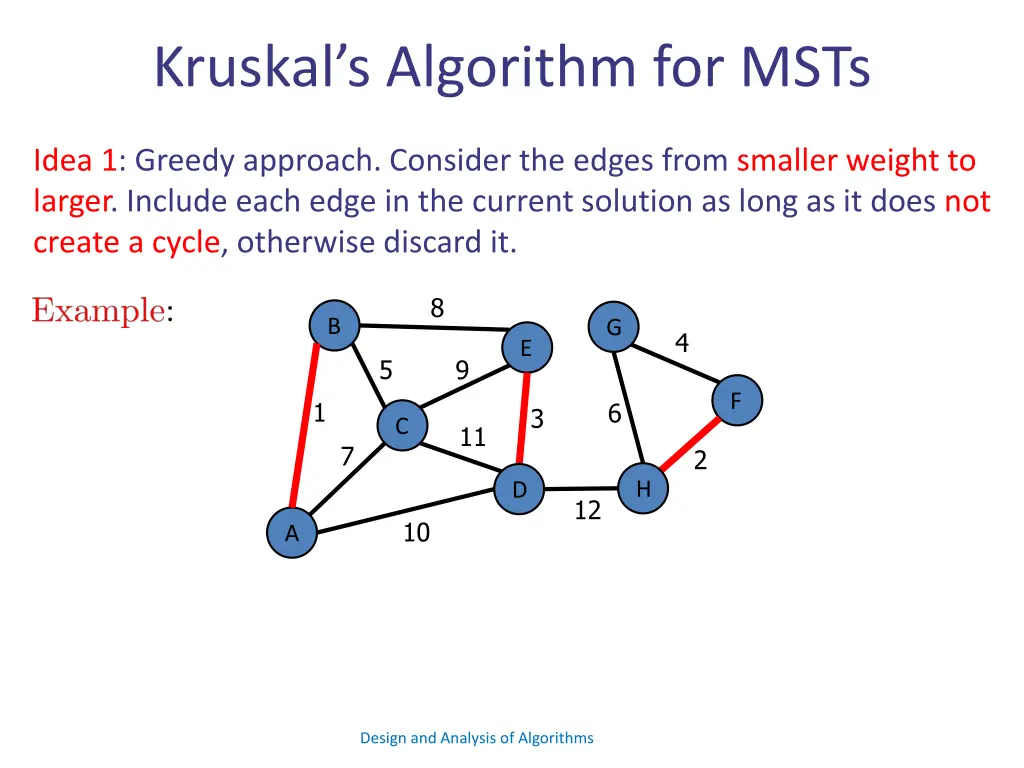 kruskal s algorithm for msts 3