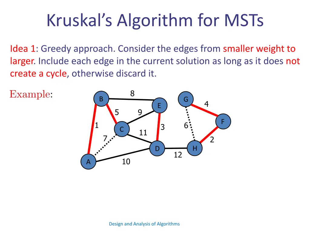 kruskal s algorithm for msts 7