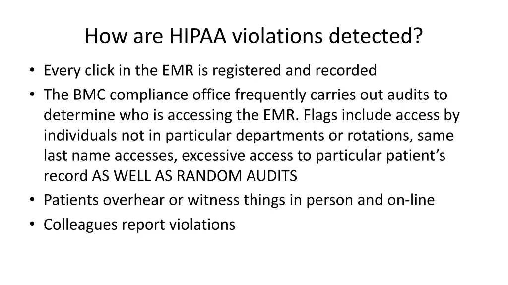 how are hipaa violations detected