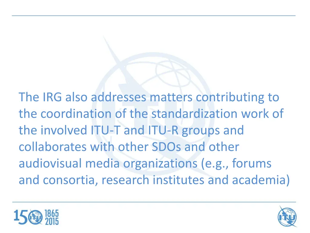 the irg also addresses matters contributing