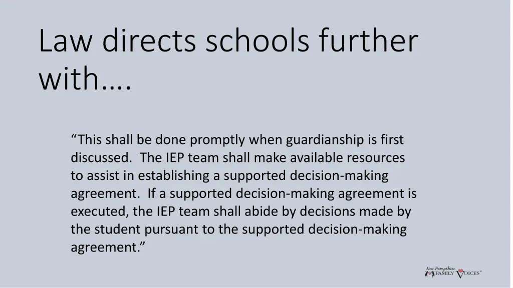 law directs schools further with