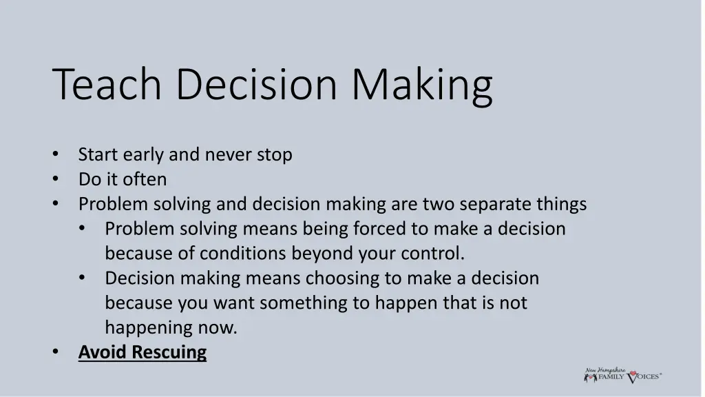 teach decision making