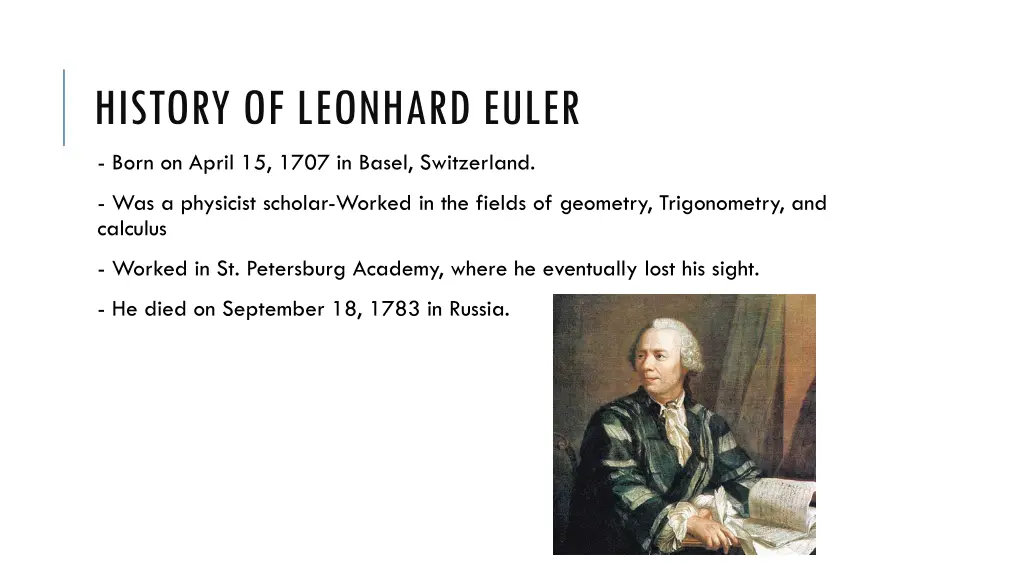 history of leonhard euler