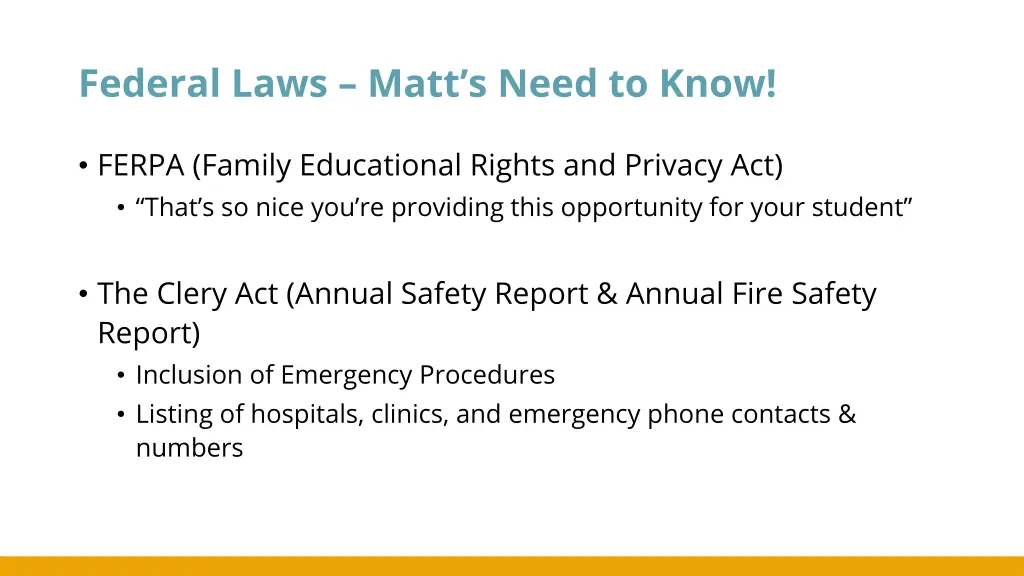 federal laws matt s need to know