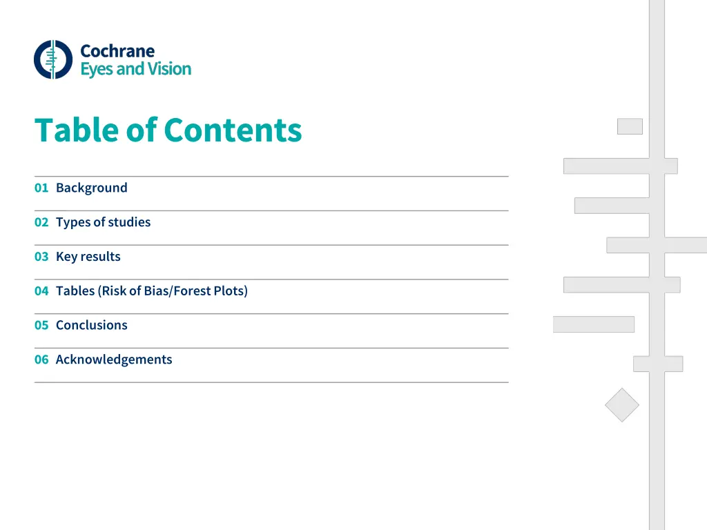 table of contents