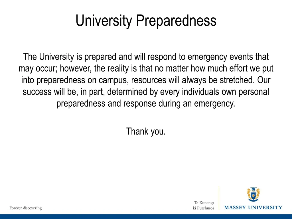 university preparedness