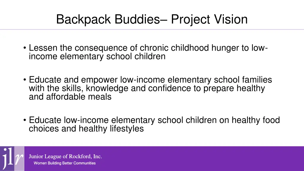 backpack buddies project vision