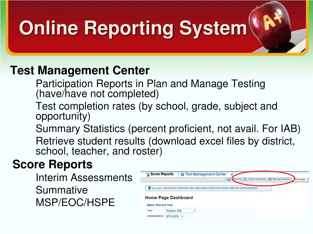 online reporting system