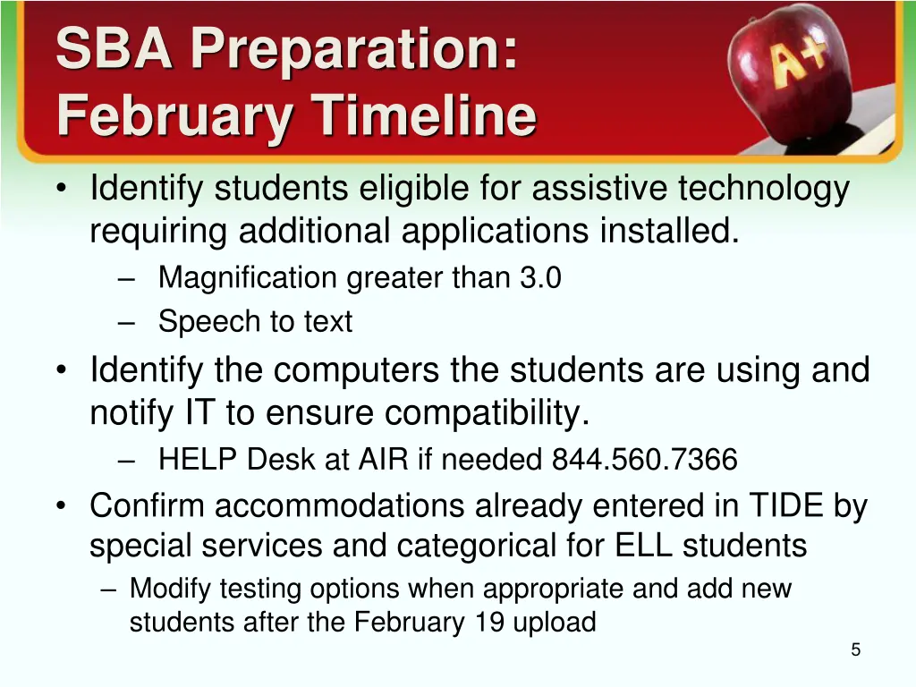 sba preparation february timeline