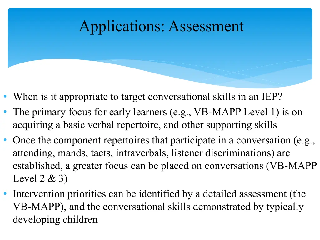 applications assessment