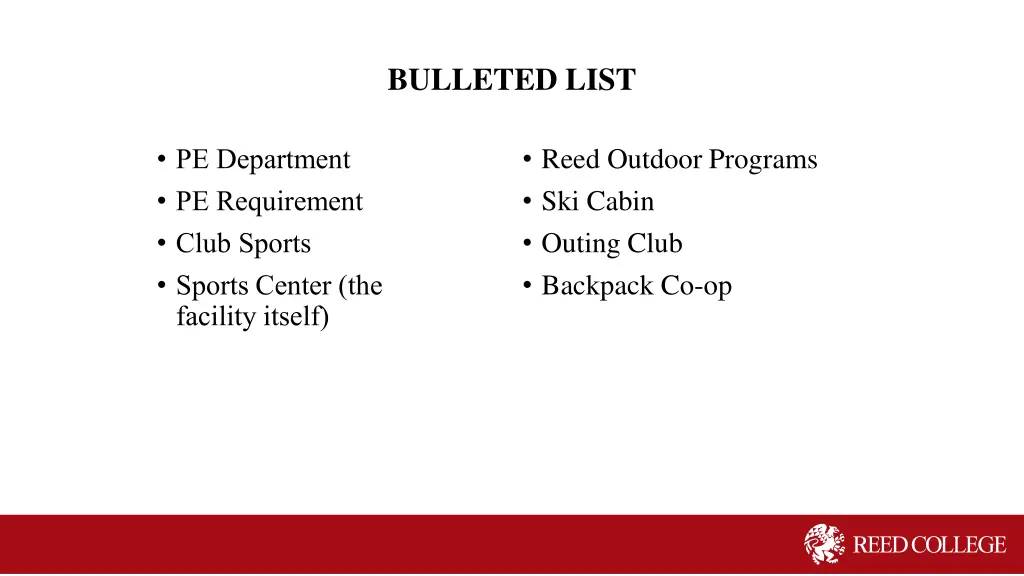 bulleted list 1