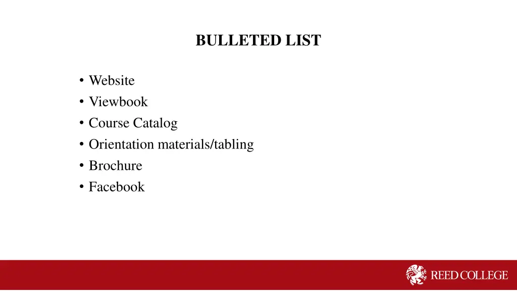 bulleted list