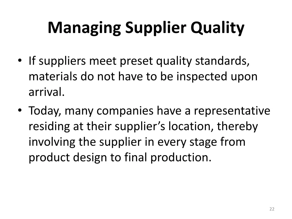 managing supplier quality 1