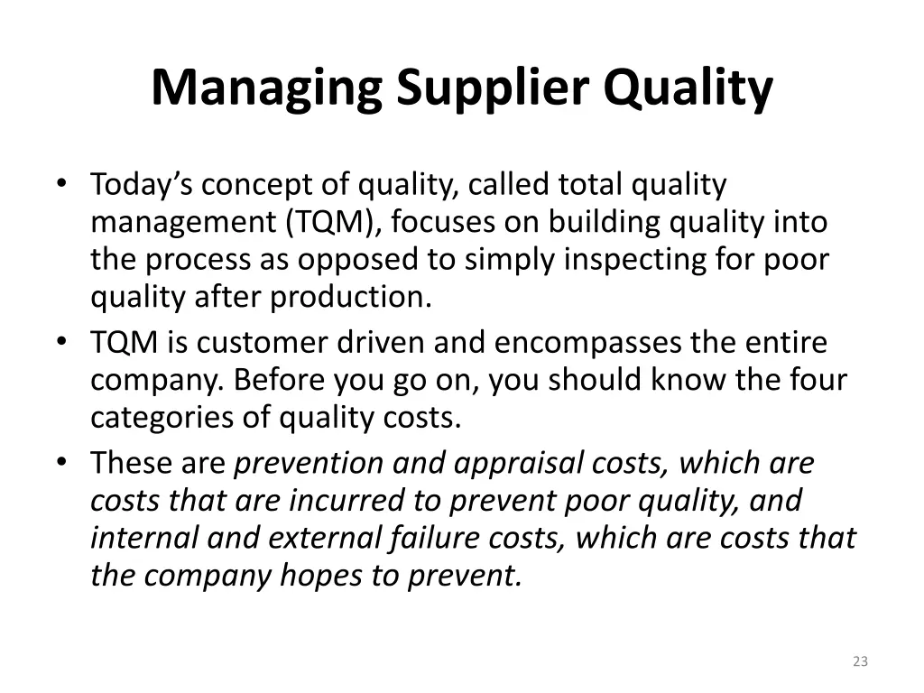 managing supplier quality 2