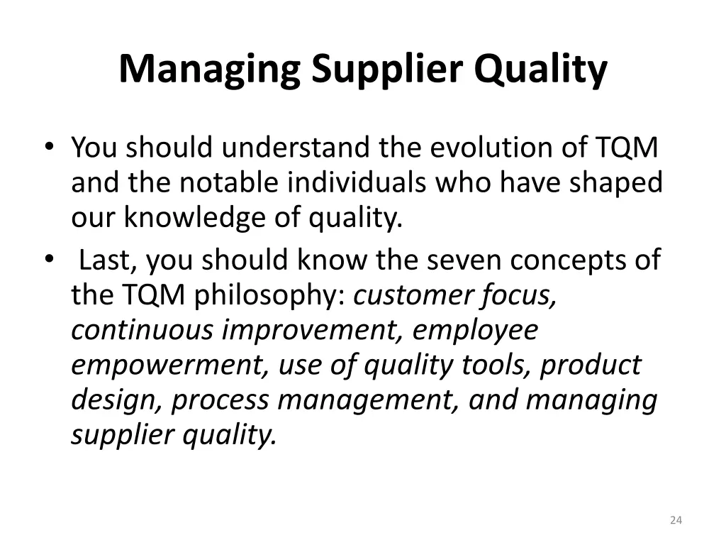 managing supplier quality 3