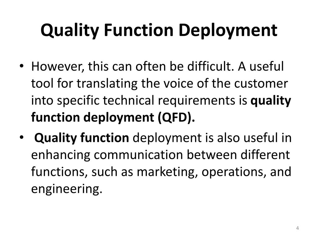 quality function deployment 1