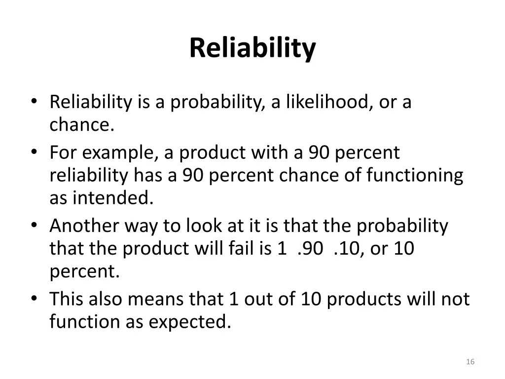 reliability 1