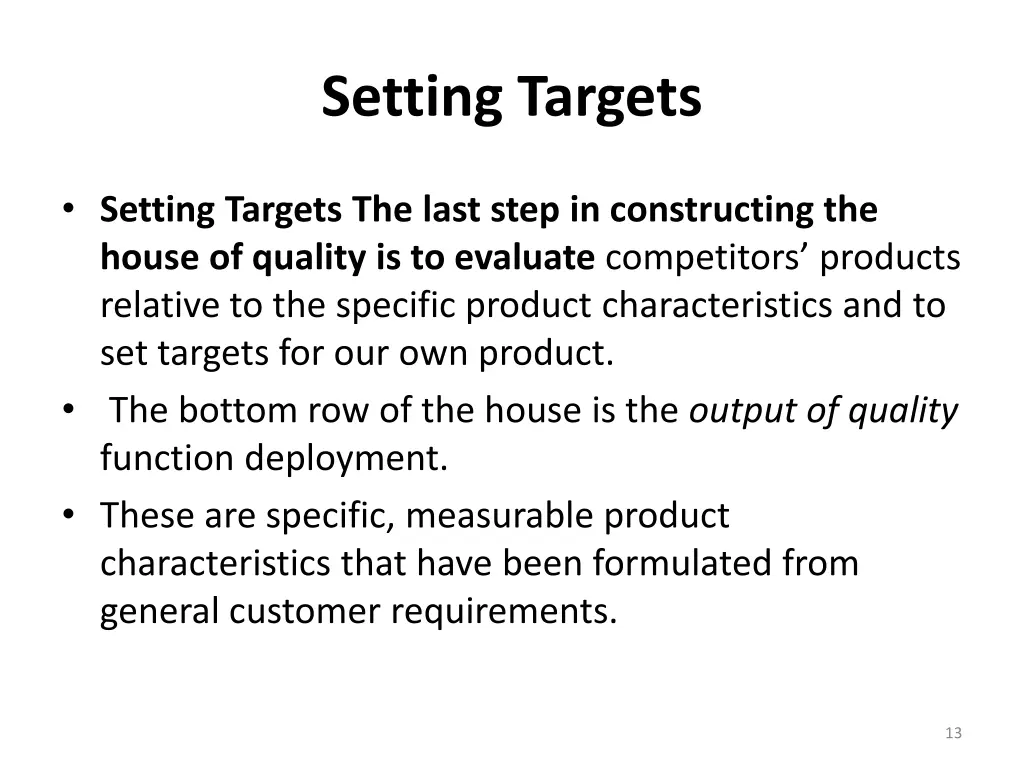 setting targets