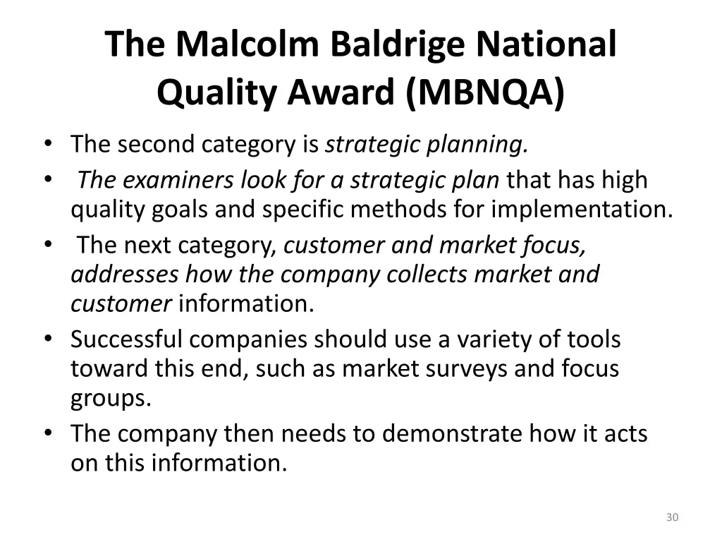 the malcolm baldrige national quality award mbnqa 4