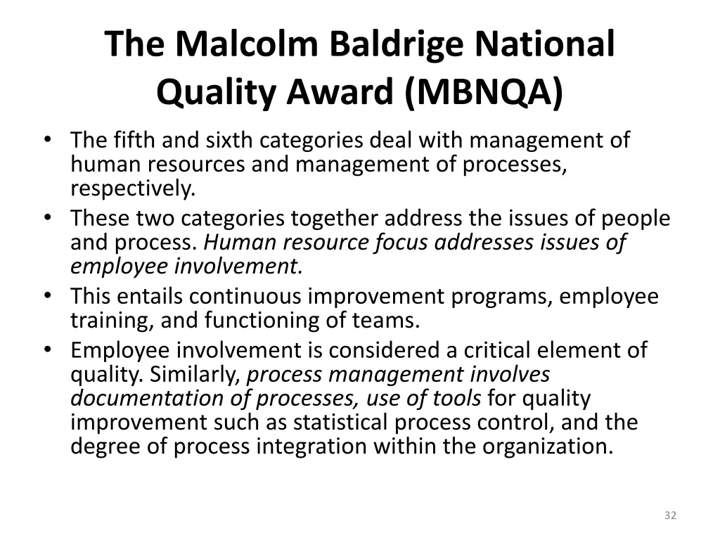 the malcolm baldrige national quality award mbnqa 6