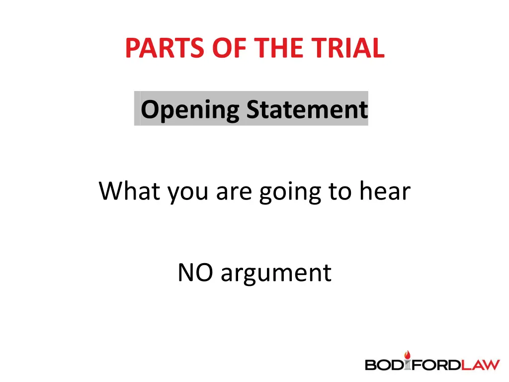 parts of the trial