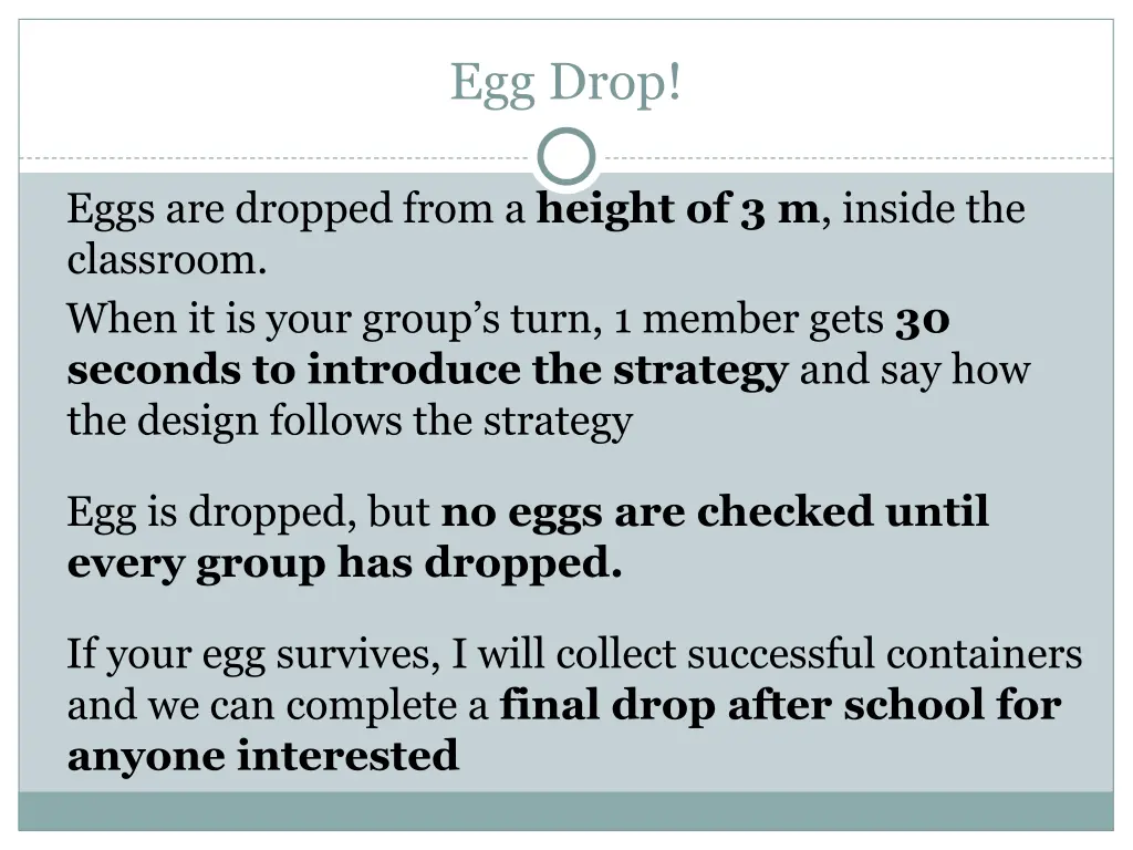 egg drop