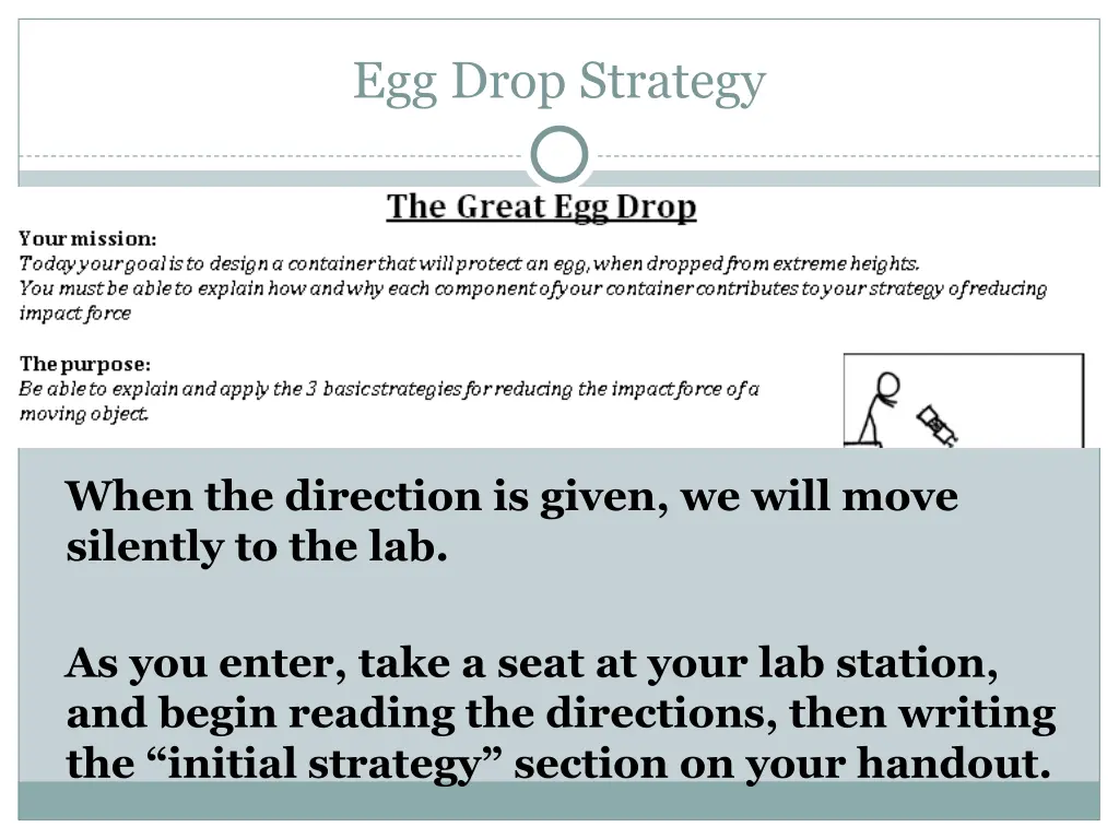 egg drop strategy