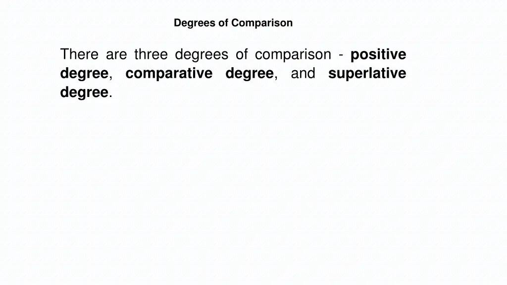 degrees of comparison