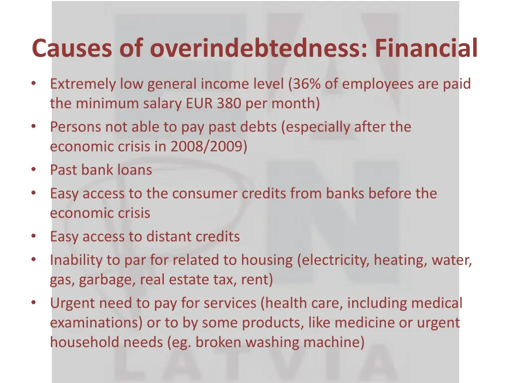 causes of overindebtedness financial