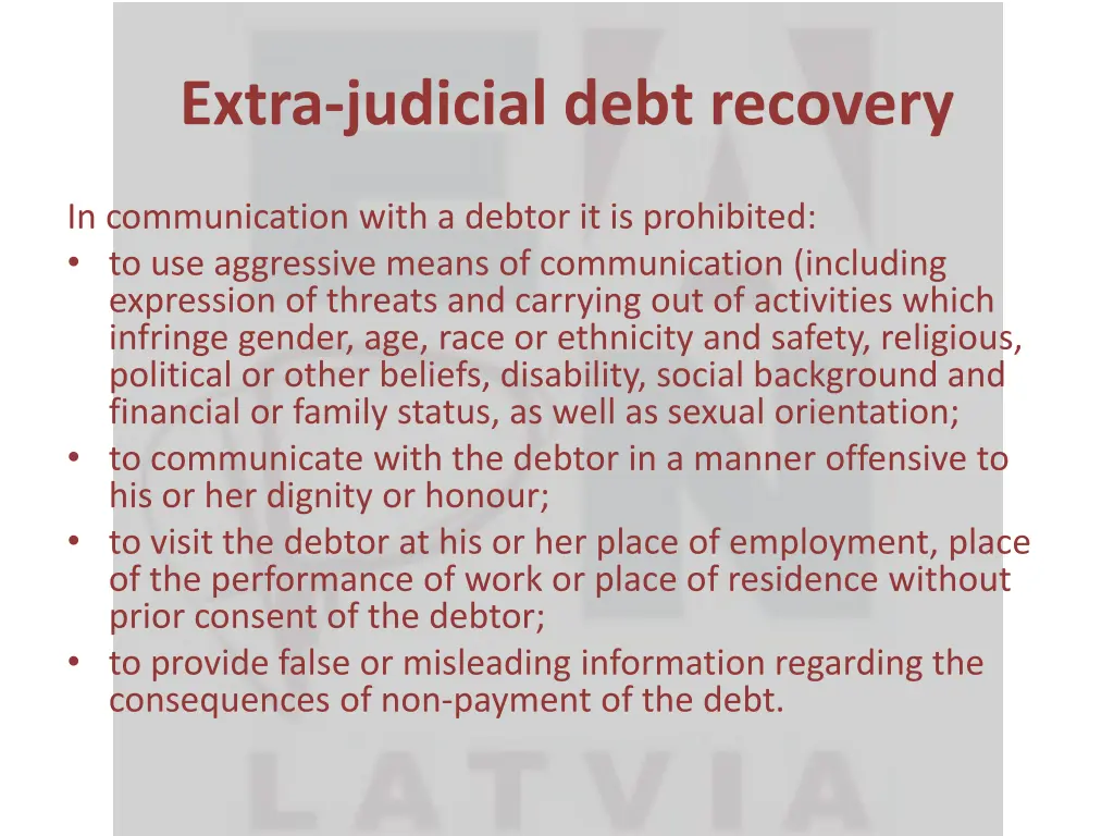 extra judicial debt recovery 1