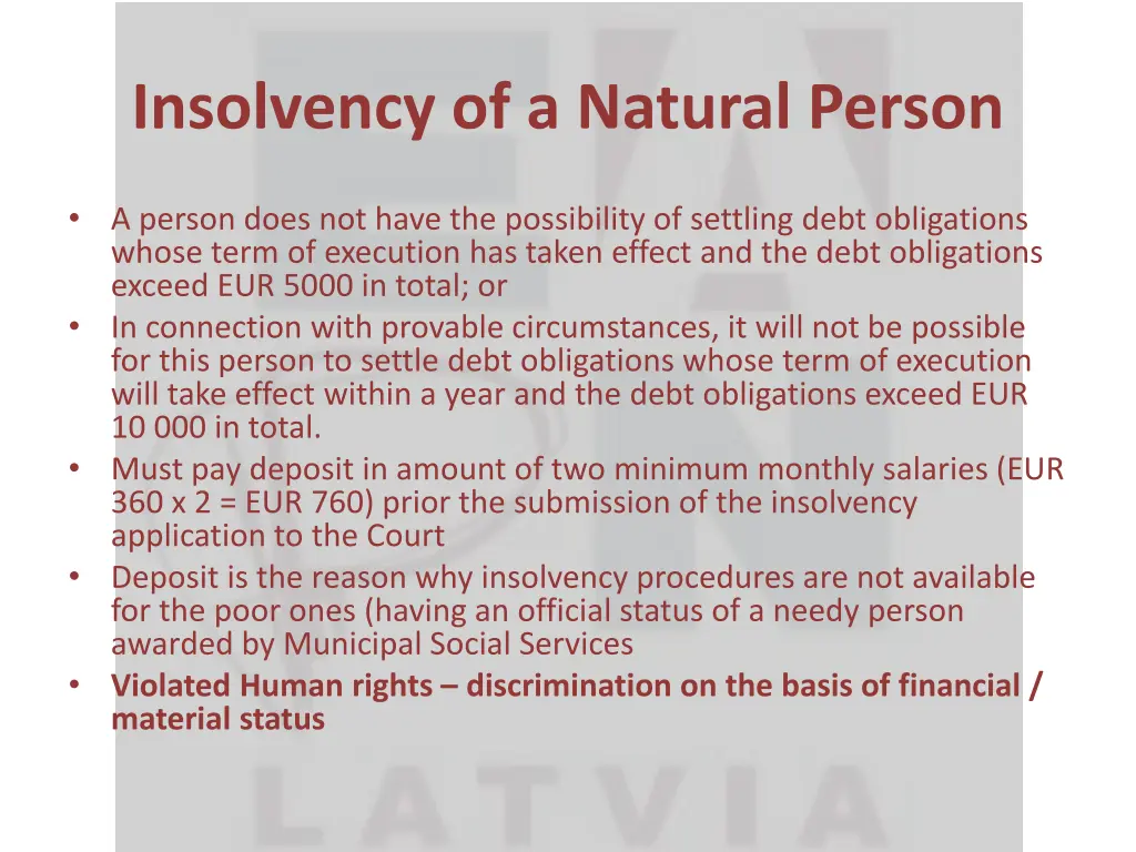 insolvency of a natural person