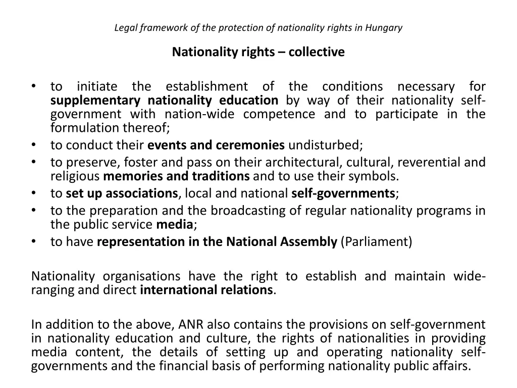 legal framework of the protection of nationality 13