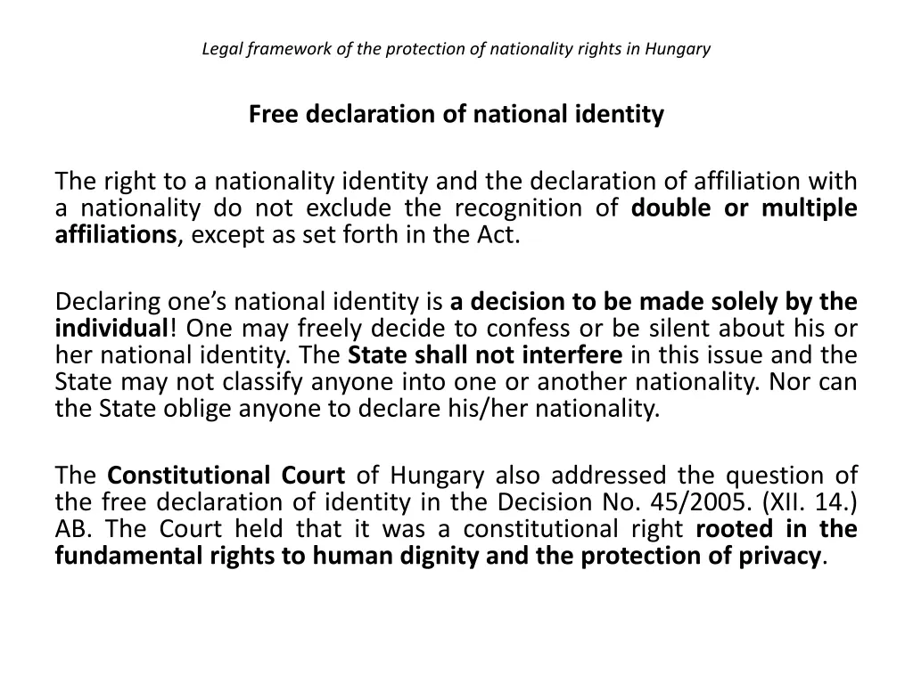 legal framework of the protection of nationality 15