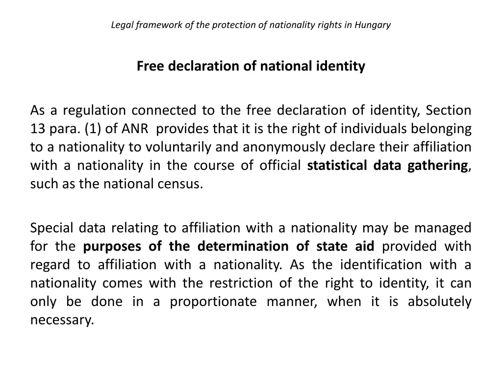 legal framework of the protection of nationality 16