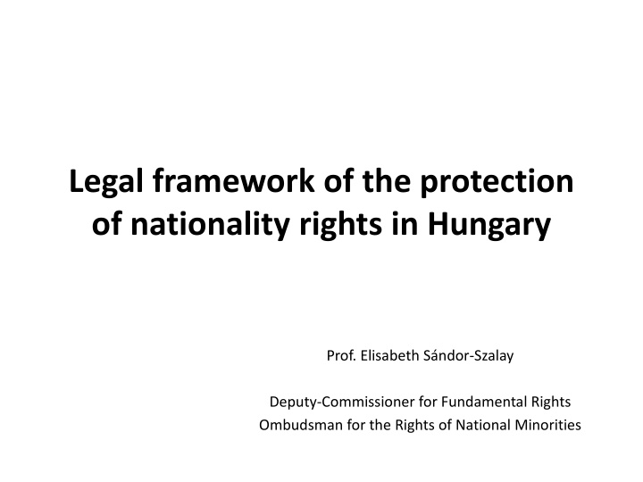 legal framework of the protection of nationality