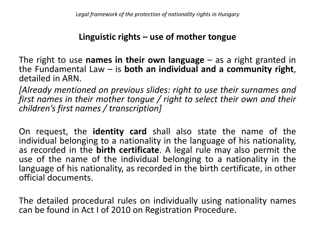 legal frameworkof the protection of nationality