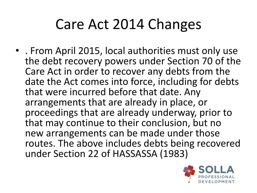 care act 2014 changes