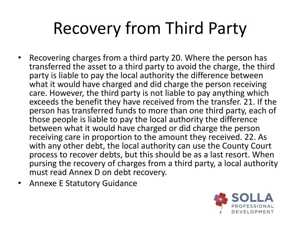 recovery from third party