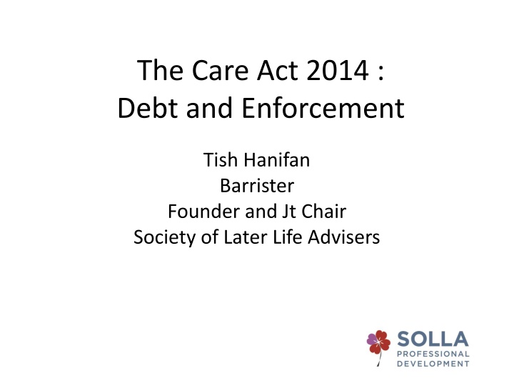 the care act 2014 debt and enforcement