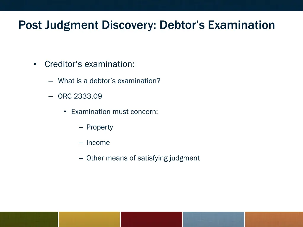 post judgment discovery debtor s examination