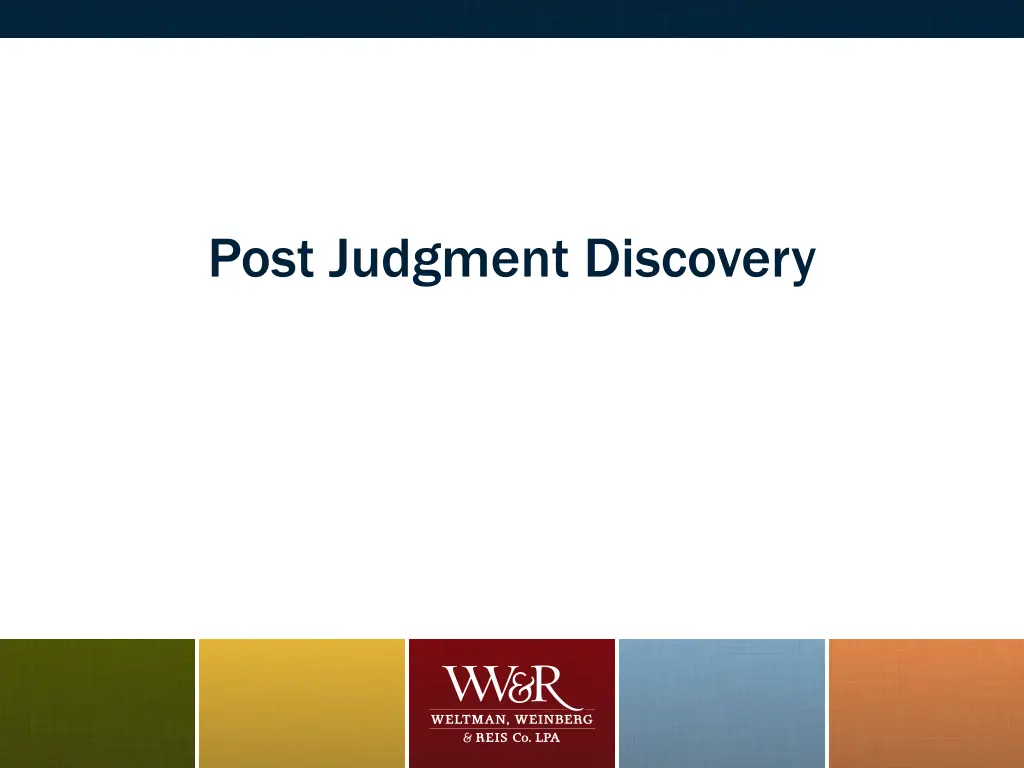 post judgment discovery