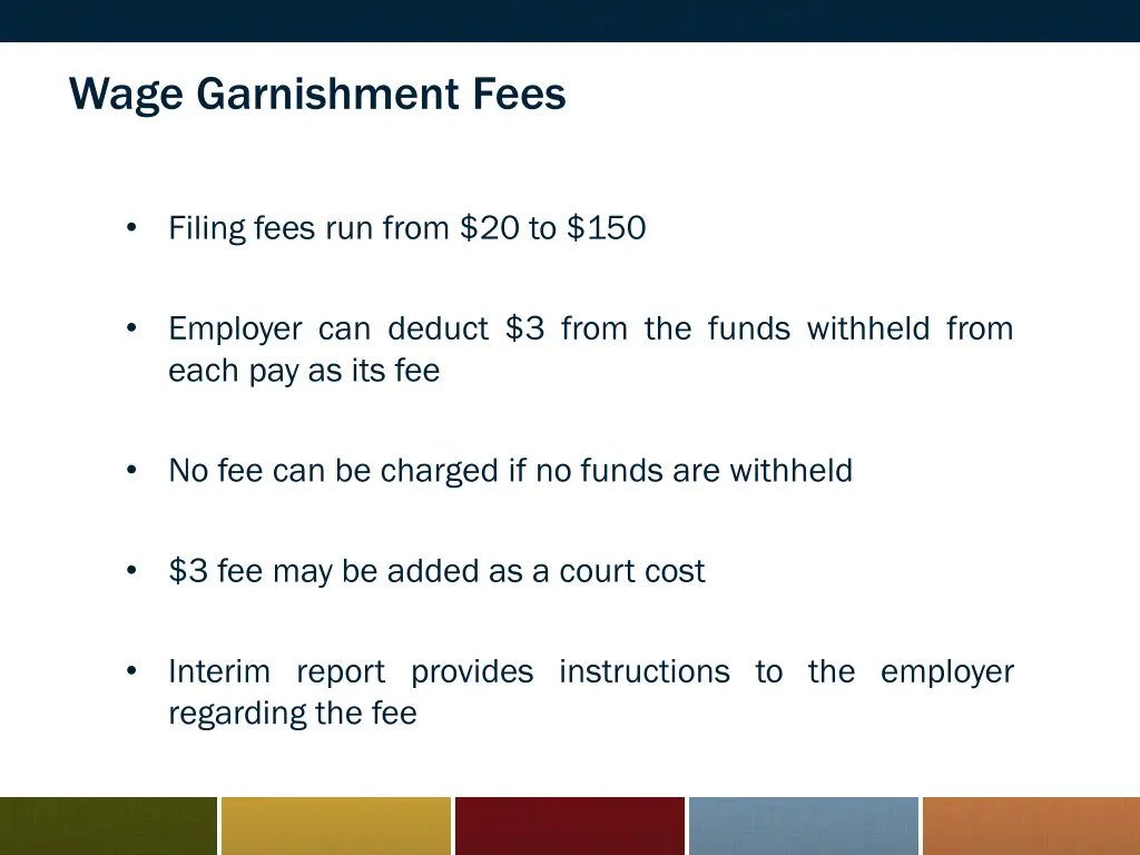 wage garnishment fees