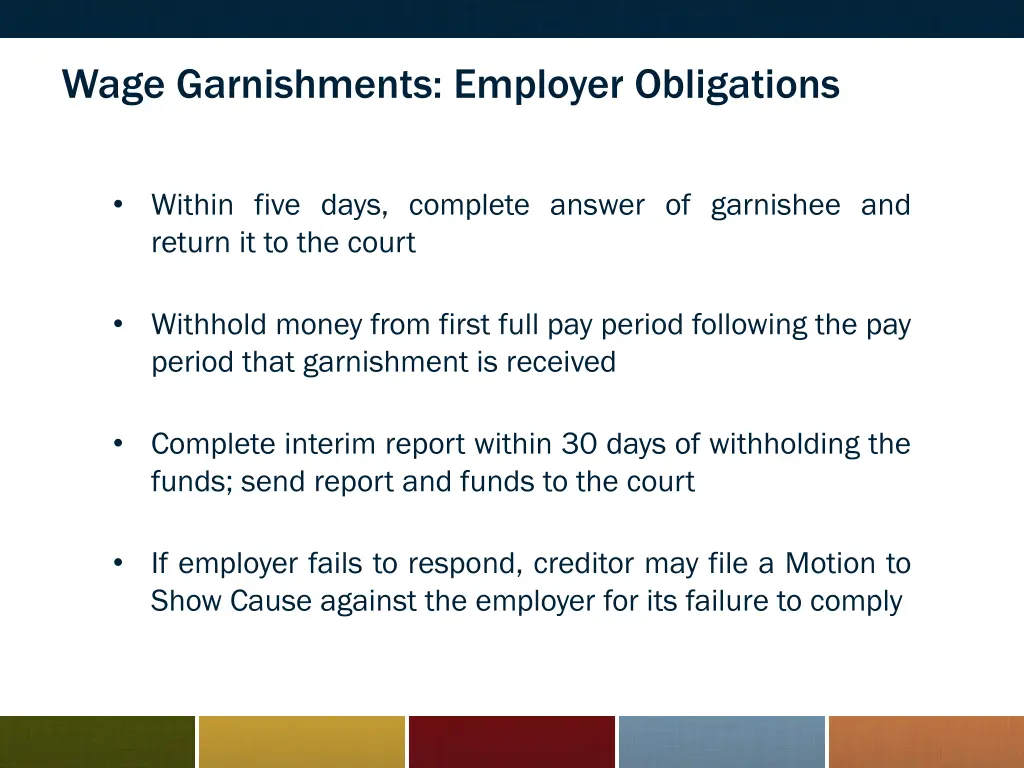 wage garnishments employer obligations