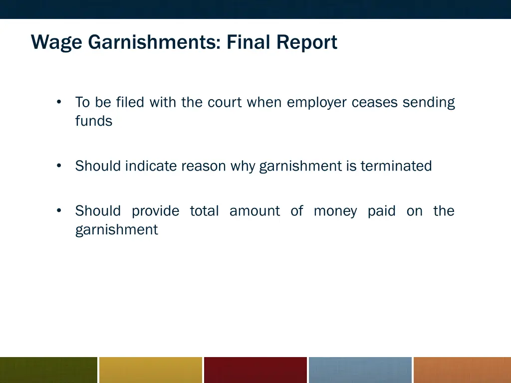 wage garnishments final report